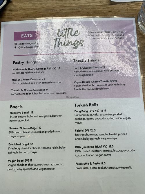 Menu side 2 at Little Things Coffee in Blackburn