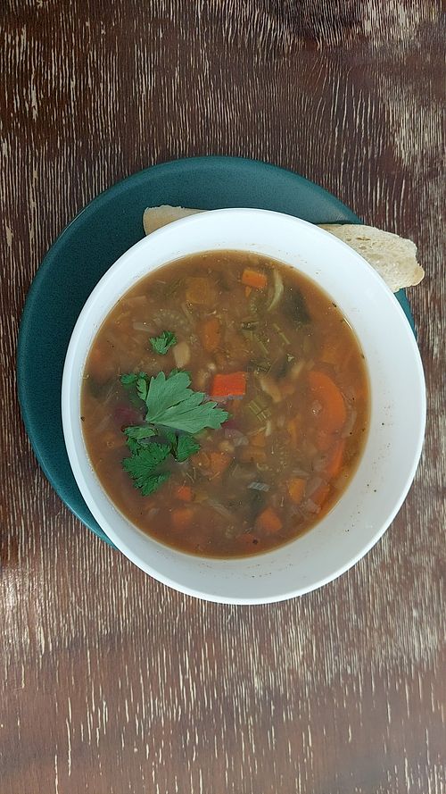 Lunch soup at Mazā Terapija in Riga