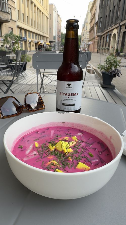 Cold beetroot soup    at Mazā Terapija in Riga