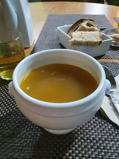 Soup with vegetables, delicious! at Veganation in Antwerpen