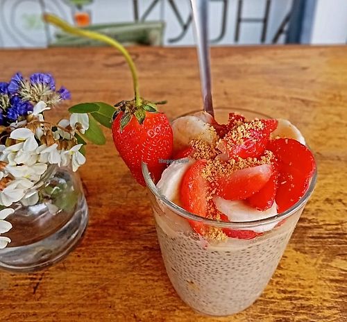 Chia pudding at Vegan 365 Kitchen in Skopje