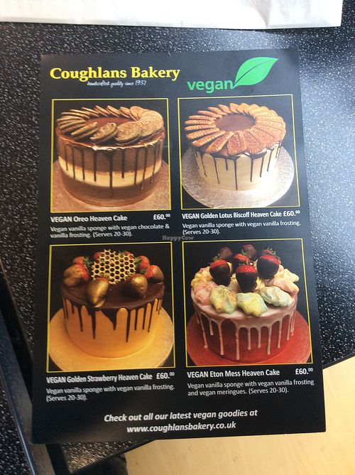 The celebration cake options at Coughlans Bakery - High St in Croydon