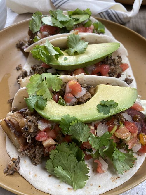 Walnut sausage tacos  at Tribal All Day Cafe in Dallas