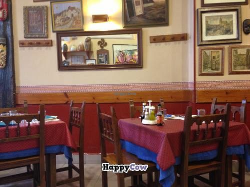 View of the restaurant- very colourful and pleasant. at Garibolo in Bilbao