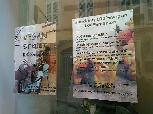 Menu at Vegan Street in Aix-en-provence