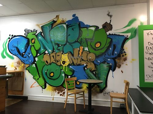 Inside art at Gangster Vegan in Phoenixville