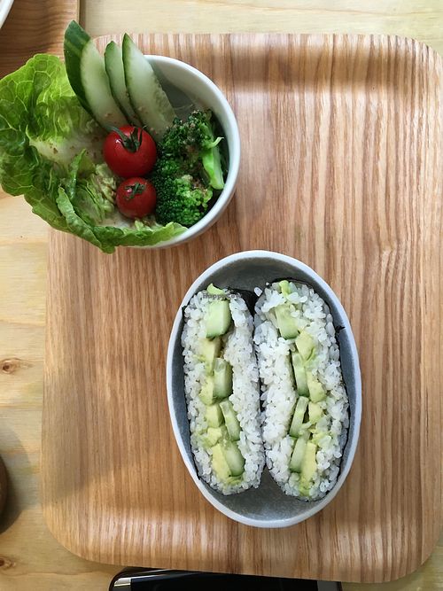 Avocado sushi sandwich  at Ippuku Tea House in York