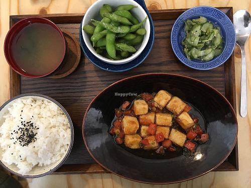 Teriyaki tofu with edamame as an extra  at Ippuku Tea House in York