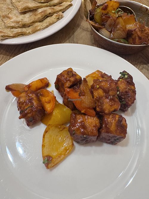 Chilli tofu   at Bhajan Cafe in Krakow