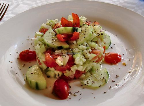 Moroccan salad.  at La Terrasse de Dar el Kasbah in Tangier