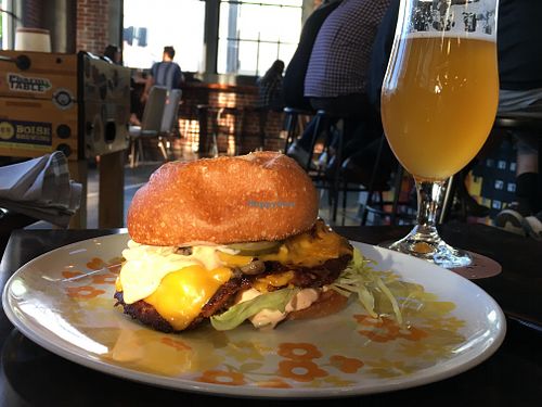 Double burger at The Belmont Fermentorium - Modern Times Beer in Portland