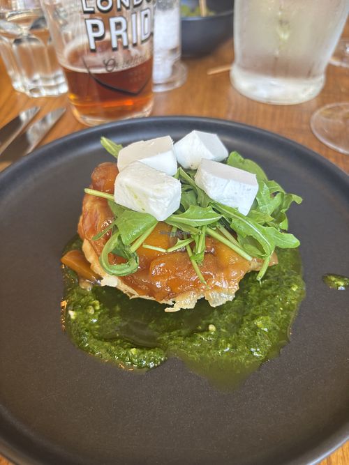 Whisky coated vegan butternut squash tatin  at The George in Bromley