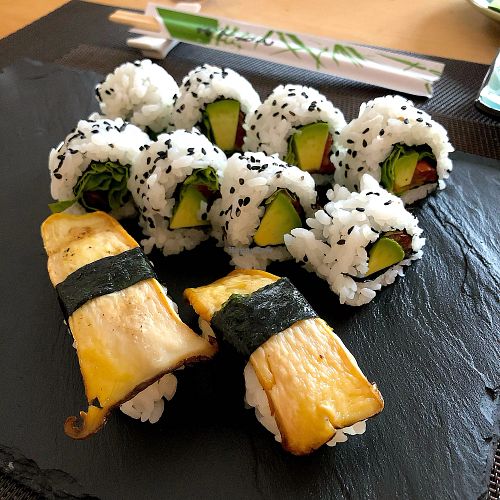 Vegan Sushi Plate at Yama Restaurant Alte Post in Davos