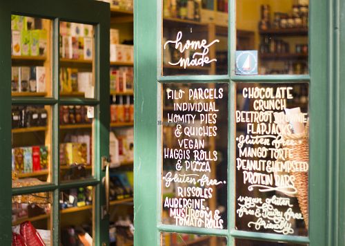 Shop window at Natural Foodstore in Diss