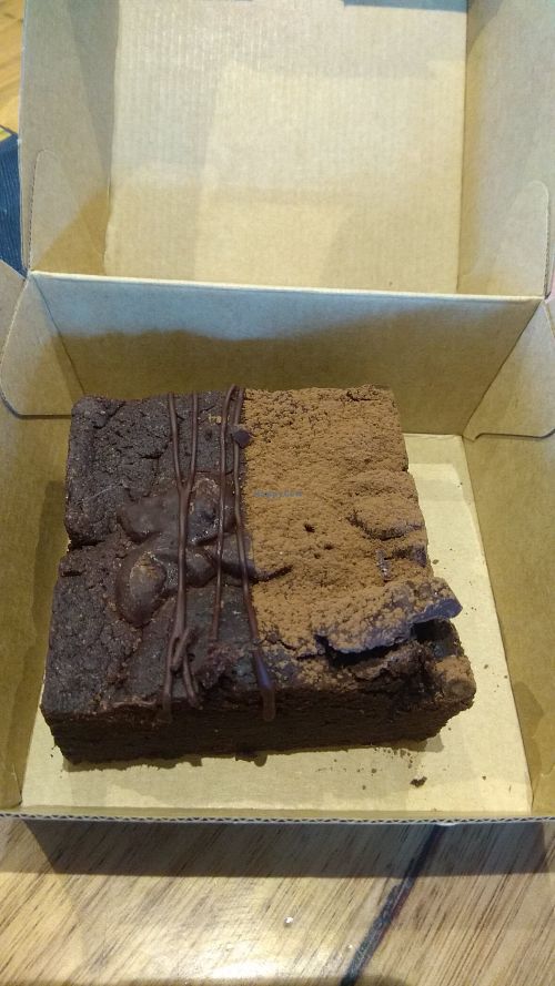Vegan brownie at The Hatter and the Hare in Bayswater