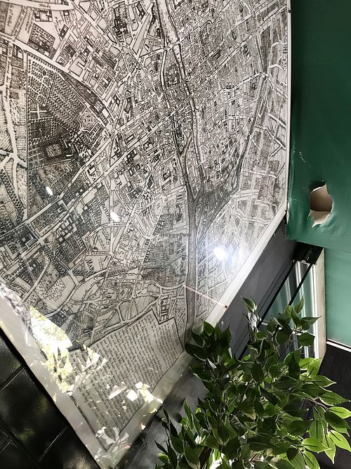 Paris map on the wall at Gourmandise de Paris in Pyrmont