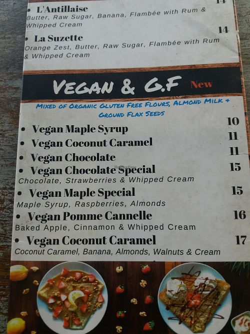 Dessert menu at Gourmandise de Paris in Pyrmont