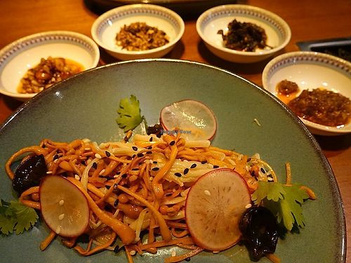 crunchy spicy Cordyceps flowers toss  at Ganglamedo Vegetarian Cuisine in Central Singapore