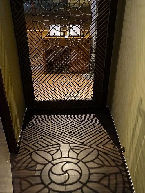 shadows at the stairway at Ganglamedo Vegetarian Cuisine in Central Singapore