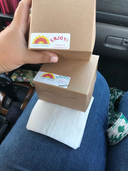 Cute little packaging at Baker's Wakery in Fayetteville