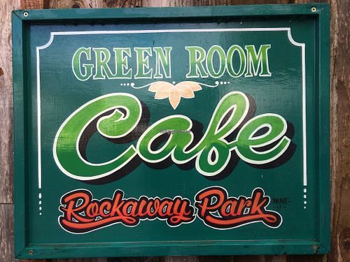 The cafe sign at Rockaway Cafe in Temple Cloud