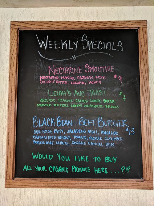 Weekly specials 6/2018 at Y'not Organic in Pismo Beach