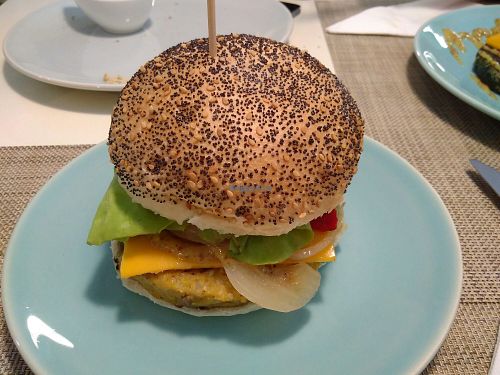 Mushroom burger at Verde Mostaza in Vigo