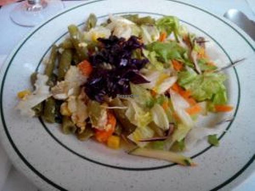 Salad option #3: half of the mixed salad and half of the cooked vegetable salad at Vegetariano in Bilbao