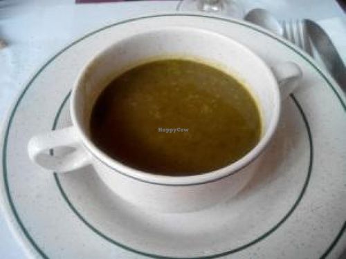 Spinach soup. Absolutely delicious!  at Vegetariano in Bilbao