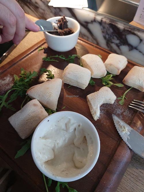 Antipasto with aioli + olives dip and the pizza dough dumplings at Vapiano - Leopoldstr in Innsbruck