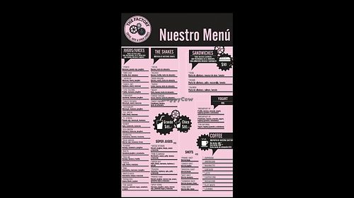 Menu and prices at The Factory - Riobamba in Buenos Aires