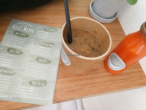 Banana soup... does not look great, but tastes good! at Miss Nice Banana in Gouda