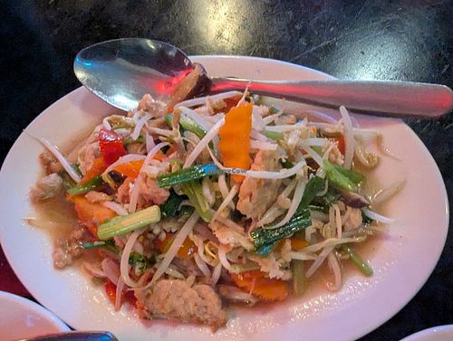 Mock pork with sprouts at Farmhouse in Ranong