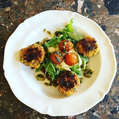 Brunch - Falafel hash at Beans and Greens in Whitehaven