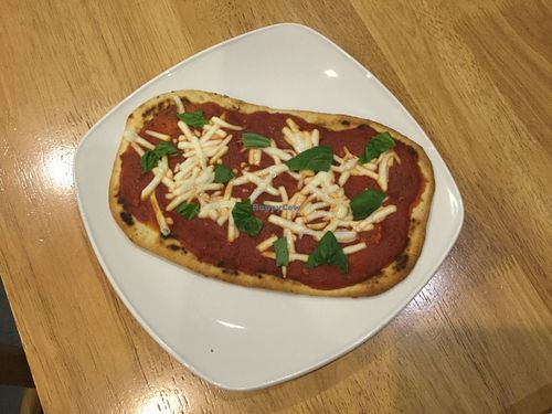 Our Margherita Pizza with vegan mozzarella  at Beans and Greens in Whitehaven