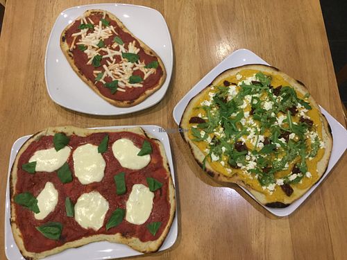 Three of our delicious pizzas  at Beans and Greens in Whitehaven