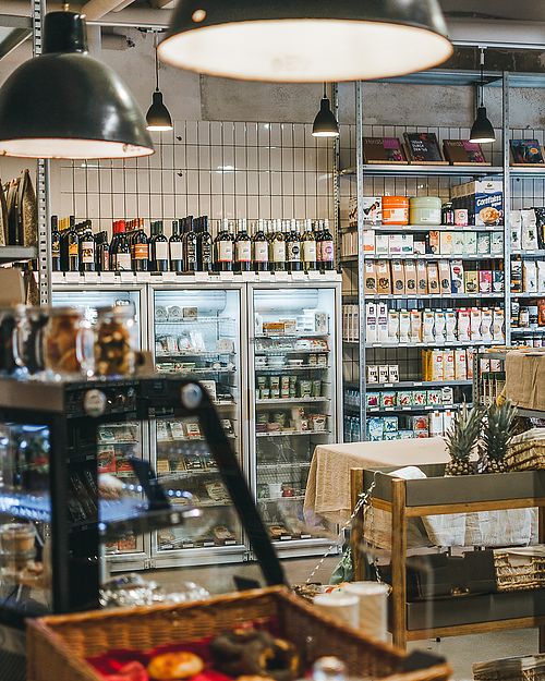Inside the store at Reformhaus Wollishofen in Zurich