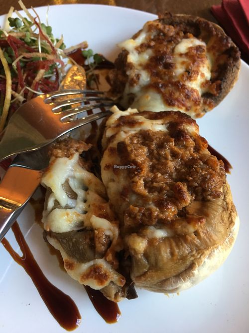 Vegan stuffed mushrooms  at La Dolce Vita in Dumfries