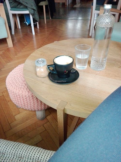 Vegan cappuccino with almond milk at Say Yes in Ioannina