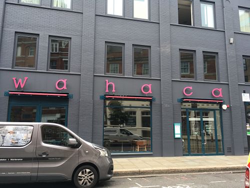 outside at Wahaca in East London