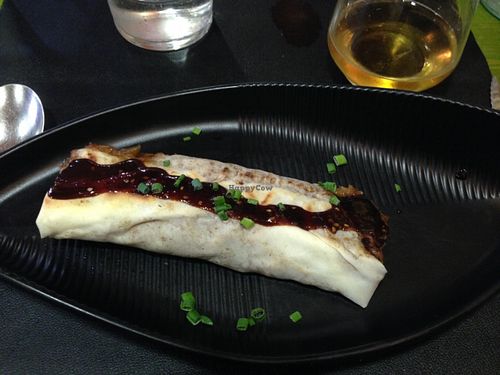 Sautéed veggies in a light dough with sesame sauce at Gaia in Burgos