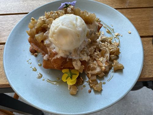 Vegan waffles   at One for the Crow in Maidstone