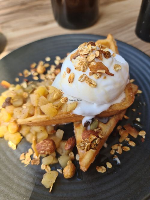 Apple pie waffles at One for the Crow in Maidstone