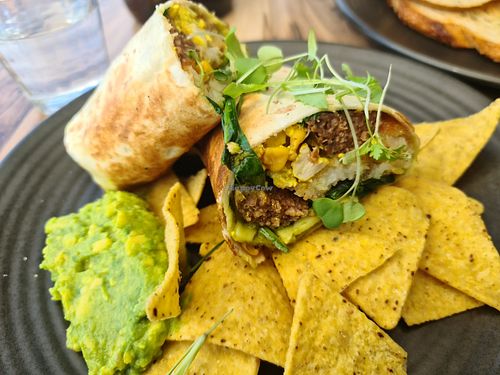 Breakfast burito at One for the Crow in Maidstone