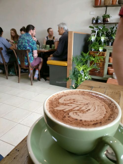 delicious hot chocolate with almond milk.  at One for the Crow in Maidstone