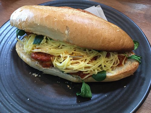 Vegan meatball sub at One for the Crow in Maidstone
