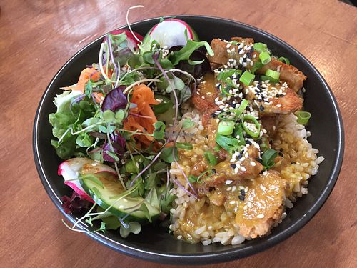 Mock chicken katsu curry at One for the Crow in Maidstone