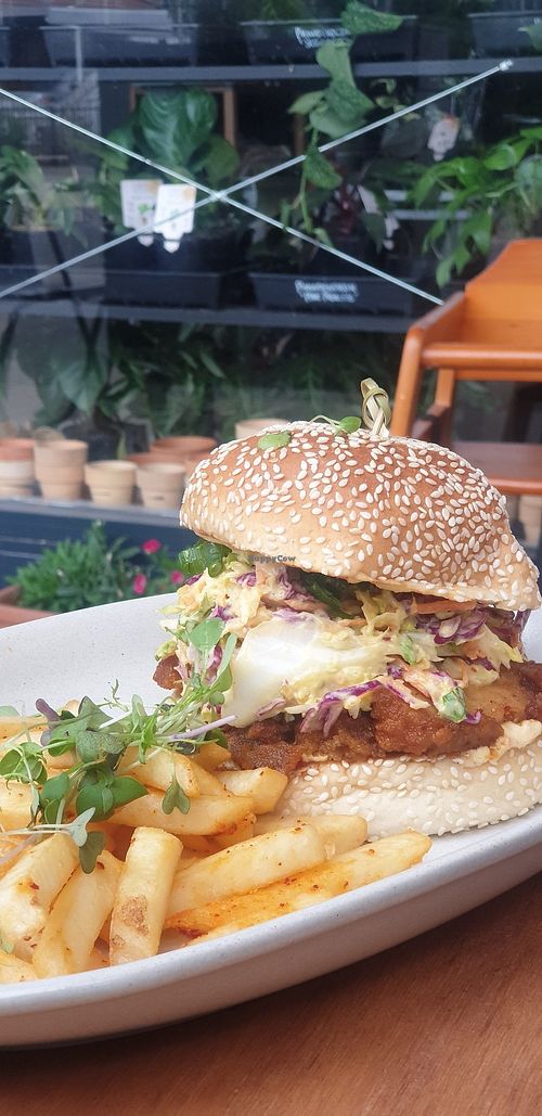 Korean chicken burger at One for the Crow in Maidstone