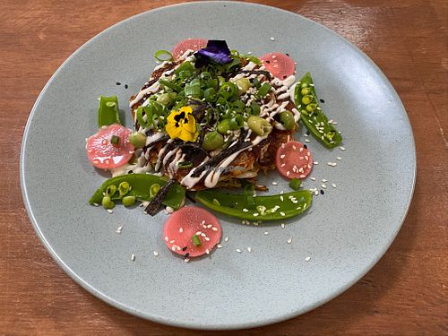 Vegan okonamiyaki at One for the Crow in Maidstone