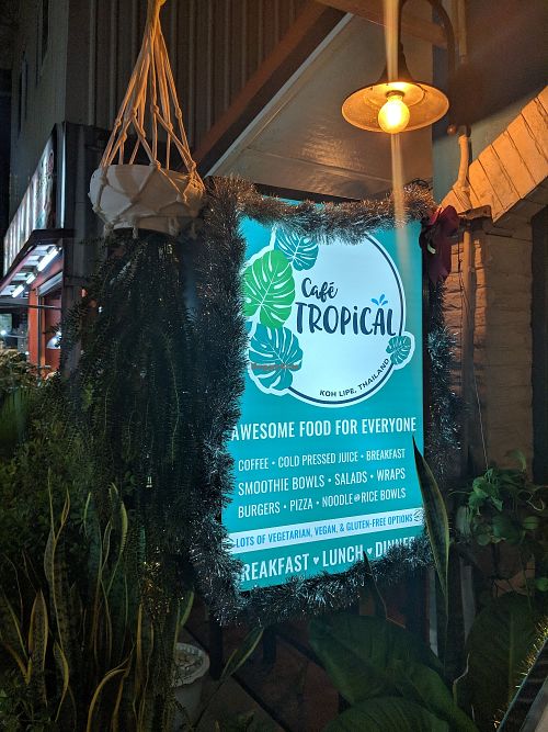 Well placed on Walking Street, great sized restaurant at Cafe Tropical in Koh Lipe